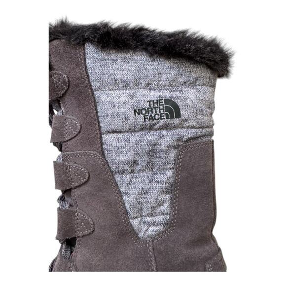 The North Face Nuptse Purna Boot Grey Brown Waterproof Lace-up Women's Size 7 - Picture 9 of 12